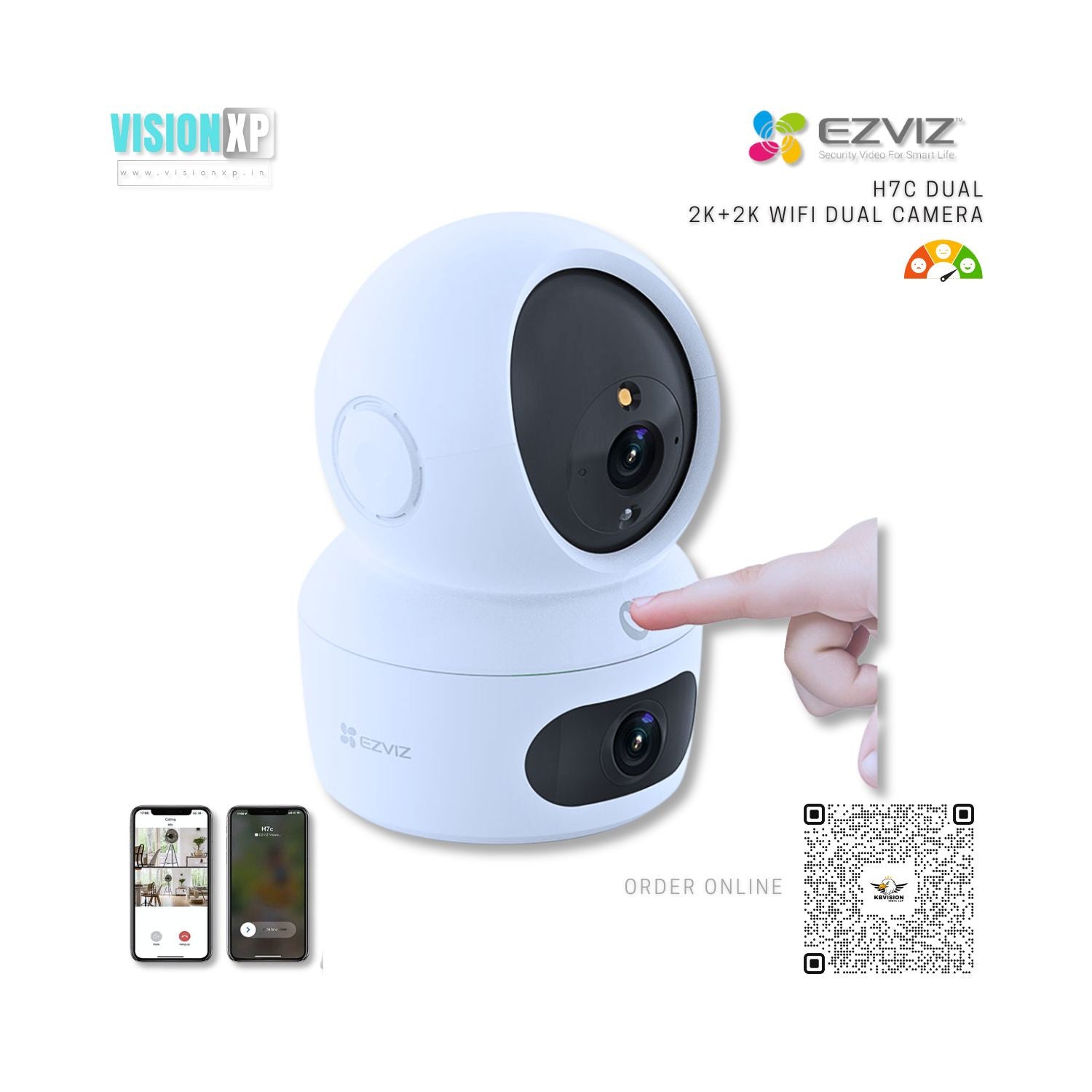 Ezviz H7c 2K+2K (4MP+4MP) Dual-Lens Pan & Tilt Wi-Fi Security Camera Ezviz H7c 2K+2K (4MP+4MP) Dual-Lens Pan & Tilt Wi-Fi Security Camera